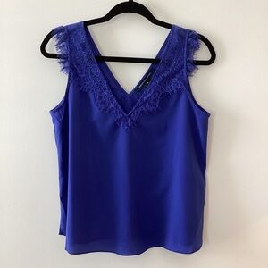 French Connection Royal Blue Lace-Trim V-Neck Camisole